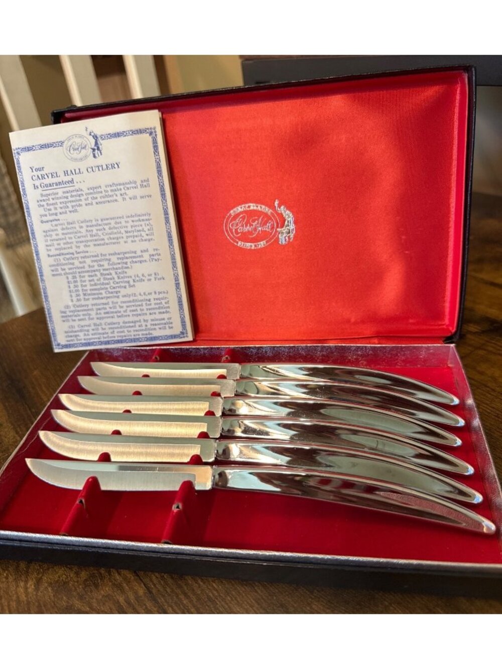 Vintage Carvel Hall Stainless Steel Steak Knife Set In Box